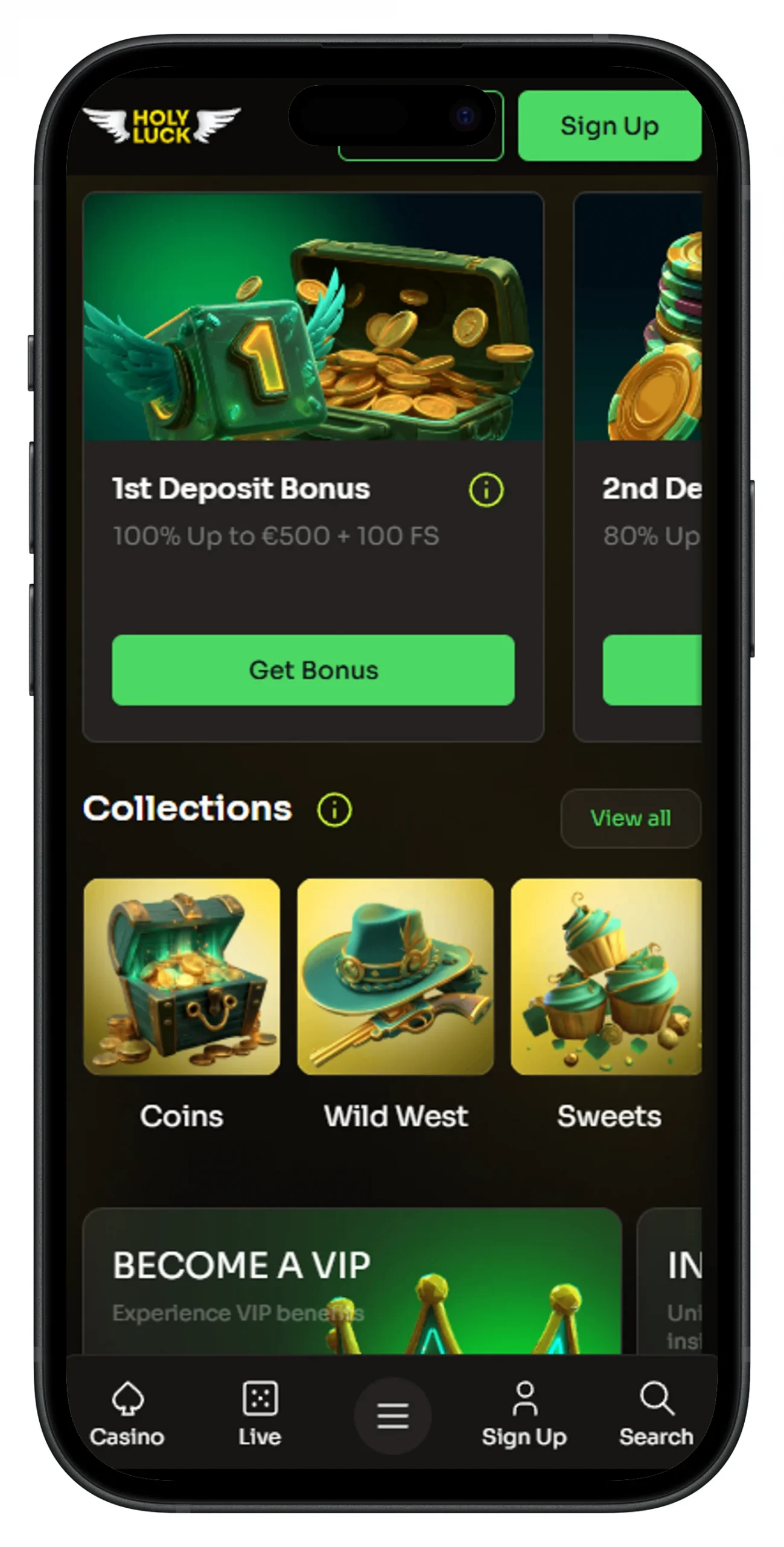 Holyluck Casino: Εφαρμογή για iOS